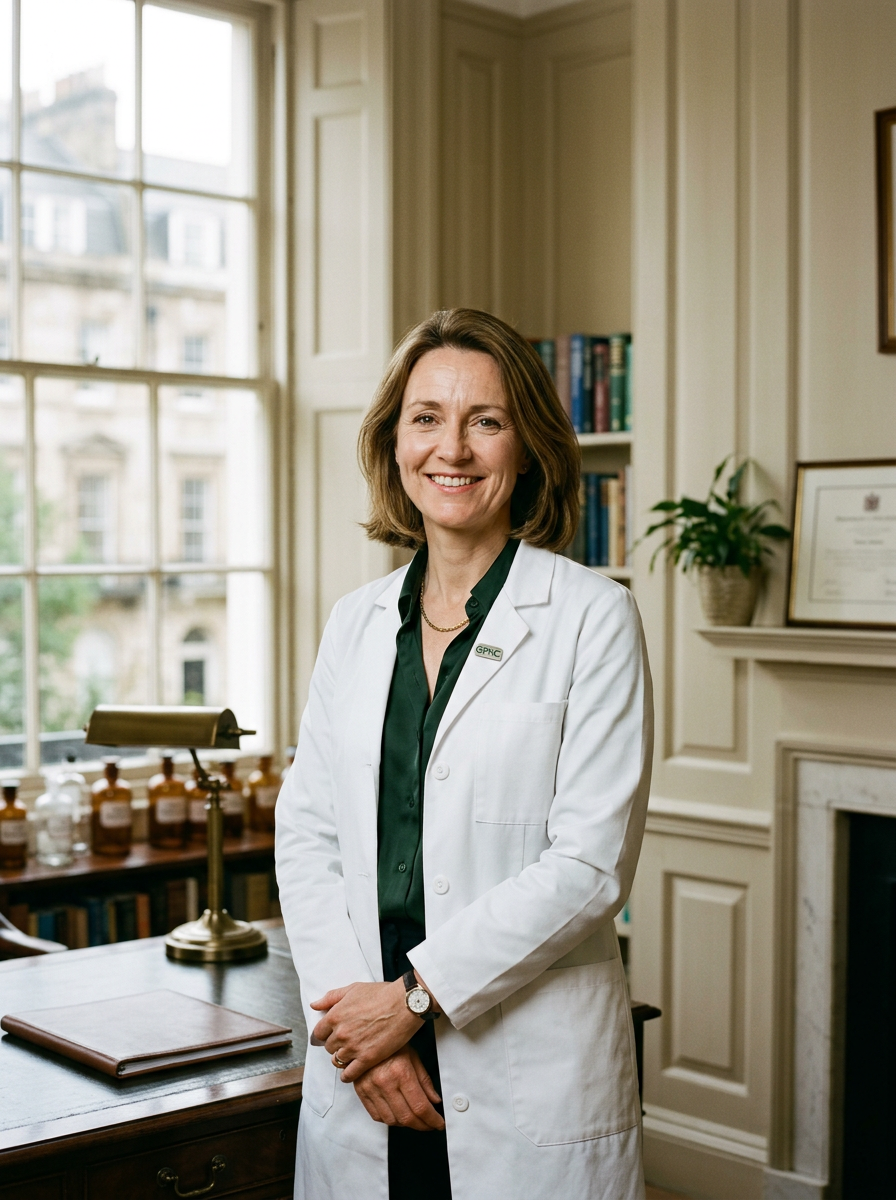 Medinow's superintendent pharmacist in the Harley Street consulting room